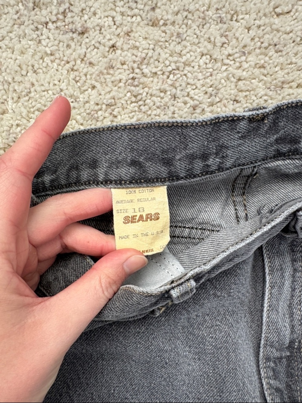 Sears Women's High-Rise Straight Jeans - Charcoal - Picture 3 of 5
